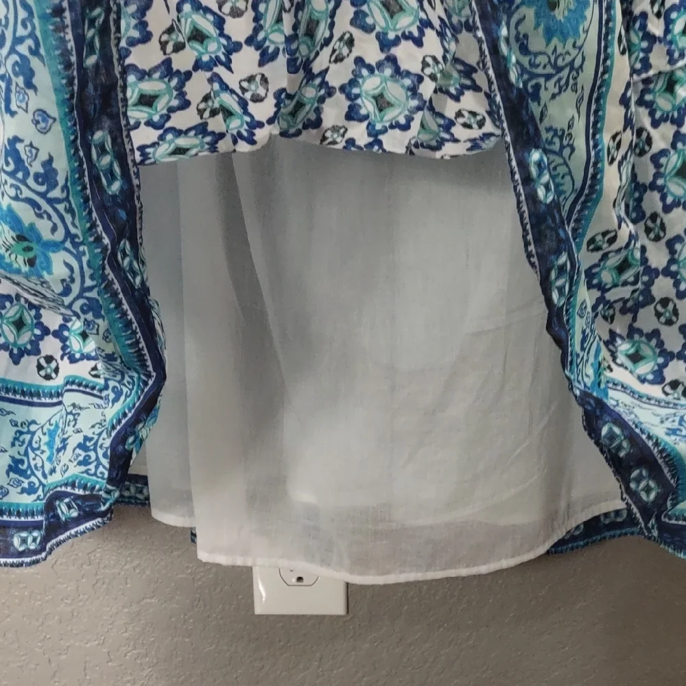 LUCKY BRAND Floral Blue and White Sleeveless Dress - Picture 7 of 17
